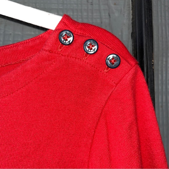 ⚓️ L. L. Bean dress, 100% cotton, red with horizontal navy blue stripes - Picture 4 of 7